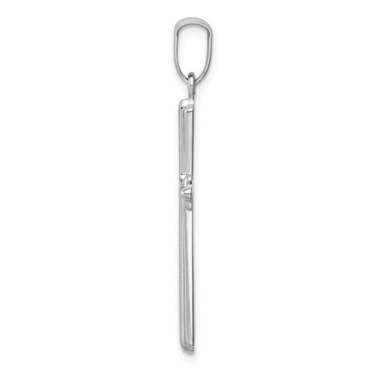 14kt White Gold Polished Cross Pendant