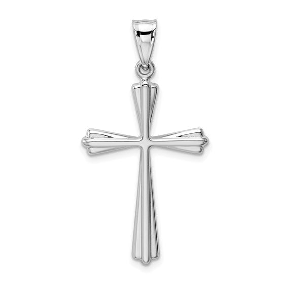 14kt White Gold Polished Cross Pendant