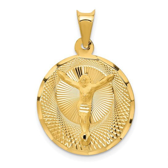 14KT Yellow Gold Polished D/C Corpus Circle Pendant