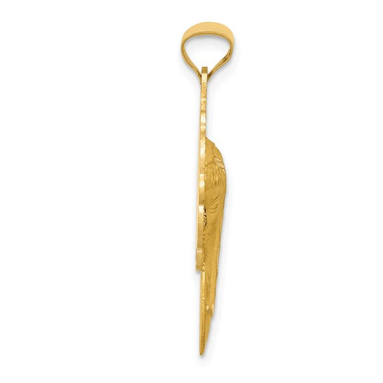 14kt Yellow Gold Satin and Polished Mary Pendant