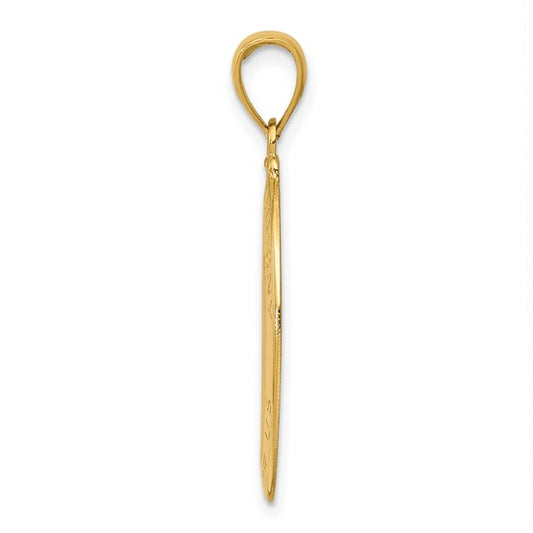 14kt Yellow Gold Saint Anthony Oval Medal Hollow Pendant