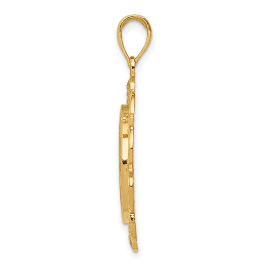 14KT Yellow Gold Gold Polished / Satin Saint Michael Medal Pendant
