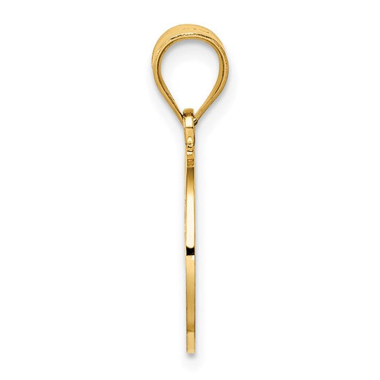 14kt Yellow Gold Polished Reversible Have Faith/Footprints Pendant