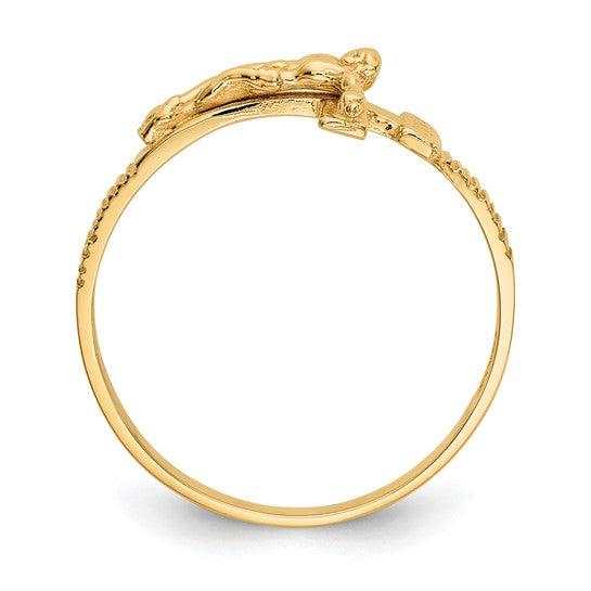 14KT Yellow Gold Gold Polished Jesus Band Ring
