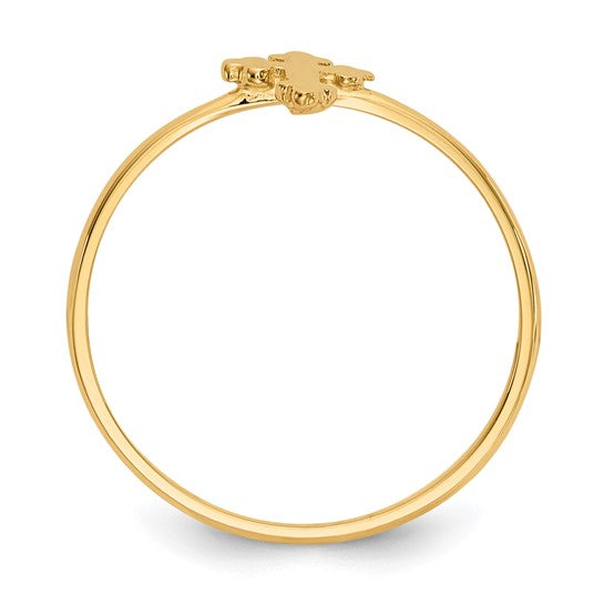 14kt Yellow Gold Polished Cross Ring