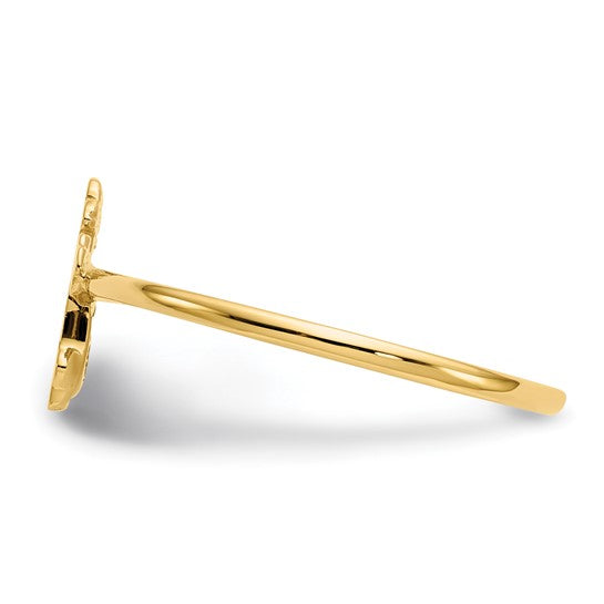 14kt Yellow Gold Polished Cross Ring