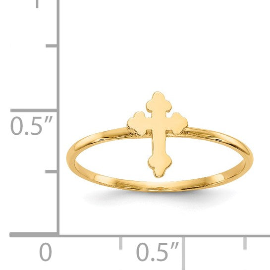 14kt Yellow Gold Polished Cross Ring