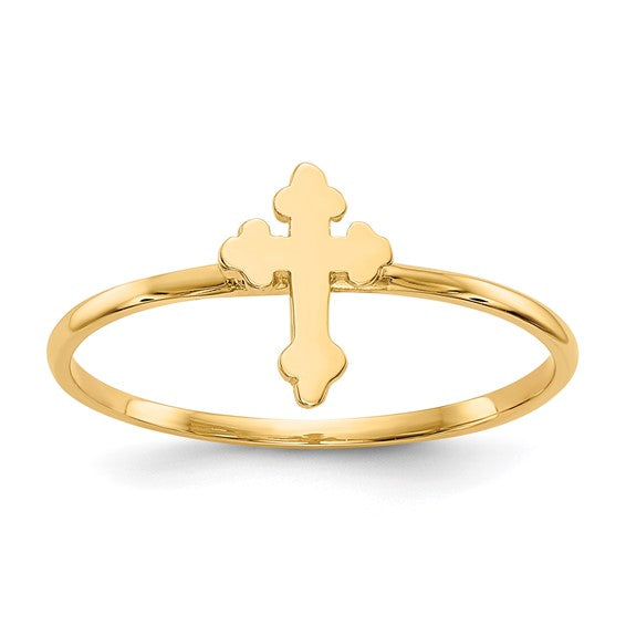 14kt Yellow Gold Polished Cross Ring