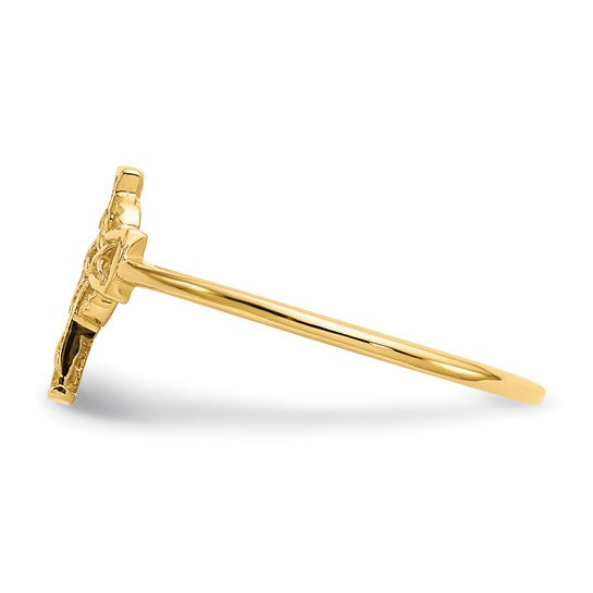 14kt Yellow Gold Polished Celtic Cross Ring