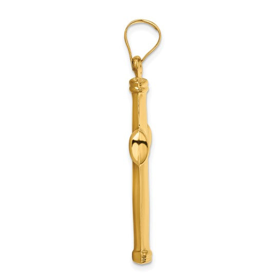 14kt Yellow Gold Polished Stamping Cross Pendant