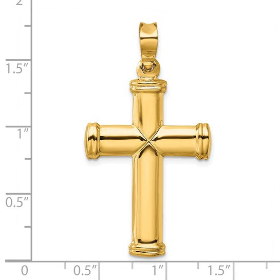 14kt Yellow Gold Polished Stamping Cross Pendant