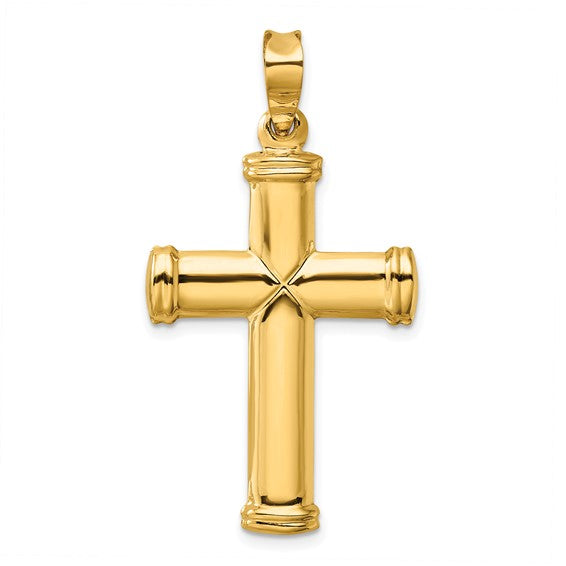 14kt Yellow Gold Polished Stamping Cross Pendant