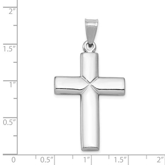 14kt White Gold Stamping Cross Pendant