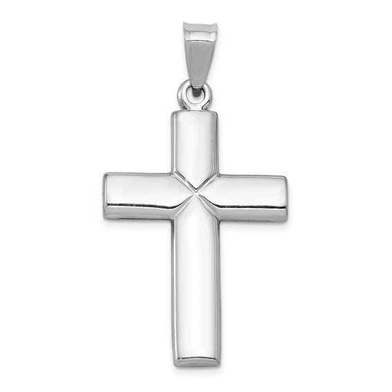 14kt White Gold Stamping Cross Pendant