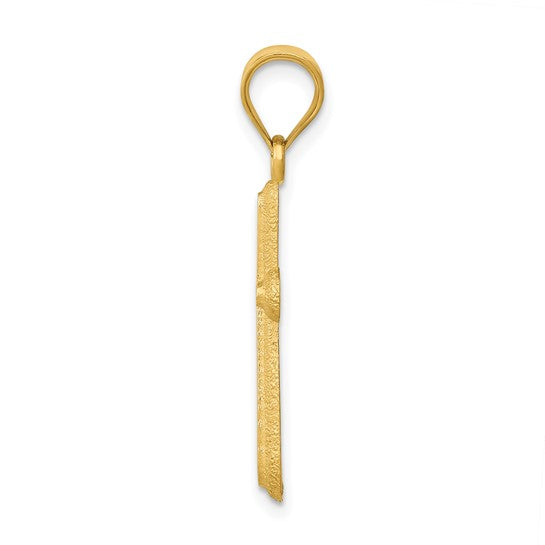 14kt Yellow Gold Polished Cross Pendant