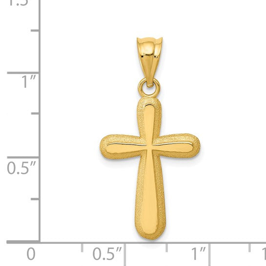 14kt Yellow Gold Polished Cross Pendant