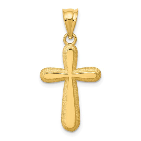 14kt Yellow Gold Polished Cross Pendant