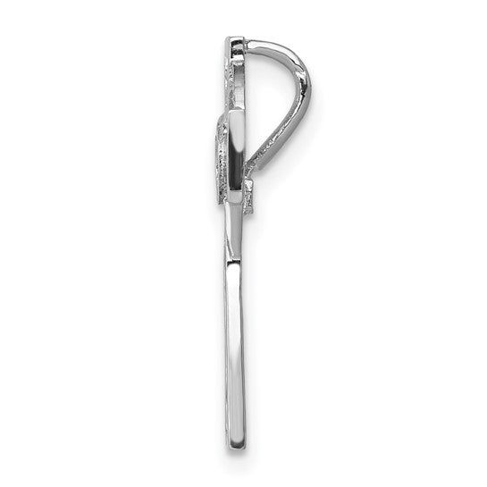 14kt White Gold Polished Celtic Cross Slide