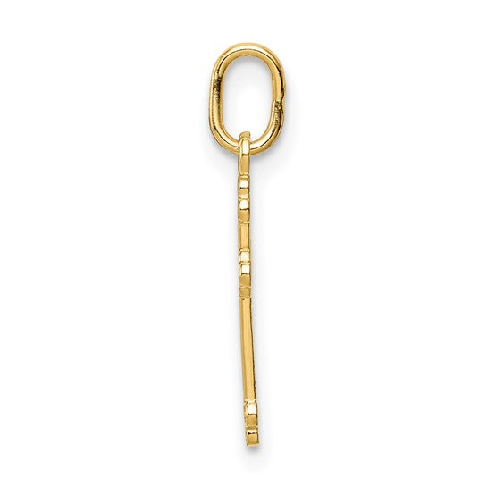 14kt Yellow Gold Polished Small Budded Cross Charm