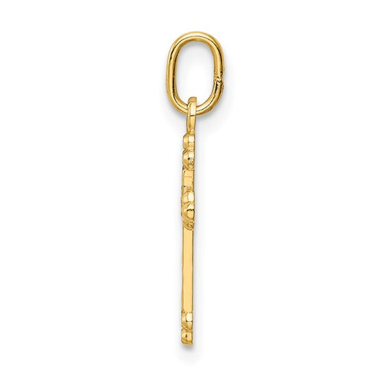 14kt Yellow Gold Small D/C Budded Cross Pendant