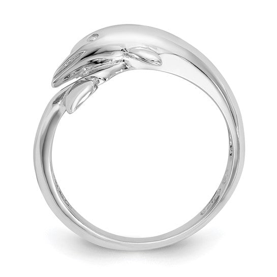 14kt White Gold Dolphin Ring