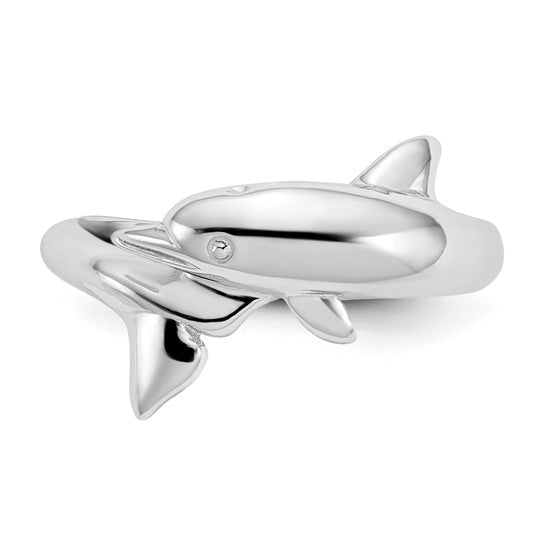 14kt White Gold Dolphin Ring