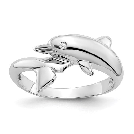 14kt White Gold Dolphin Ring