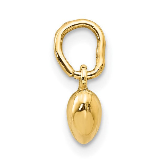 14kt Yellow Gold Polished 3-D Puffed Heart Charm