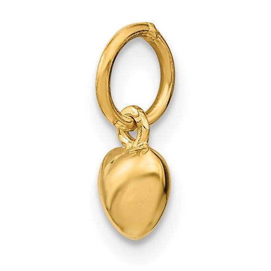 14kt Yellow Gold Polished 3-D Puffed Heart Charm