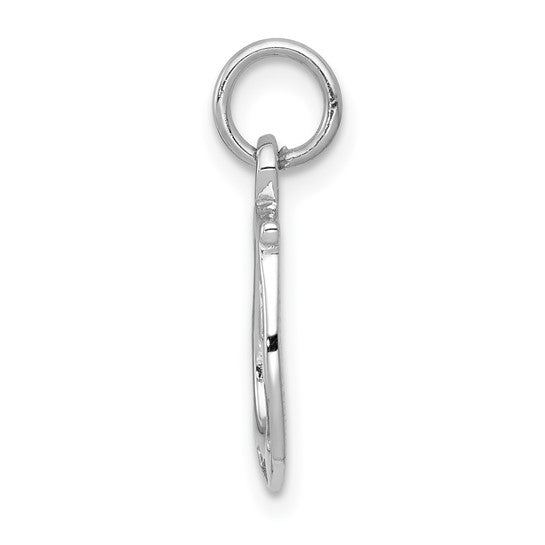 14kt White Gold Solid Polished Horseshoe Charm