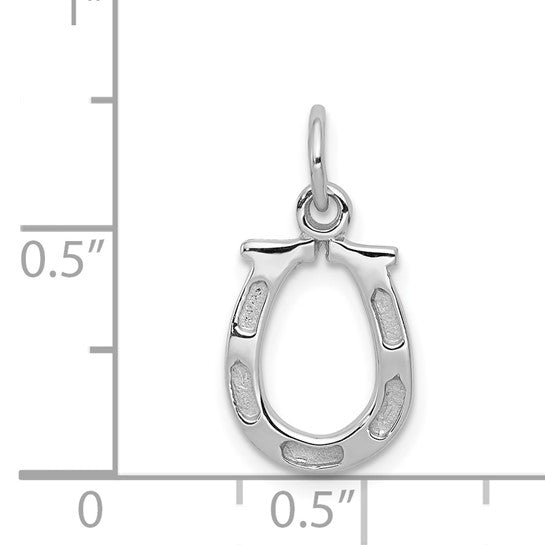 14kt White Gold Solid Polished Horseshoe Charm