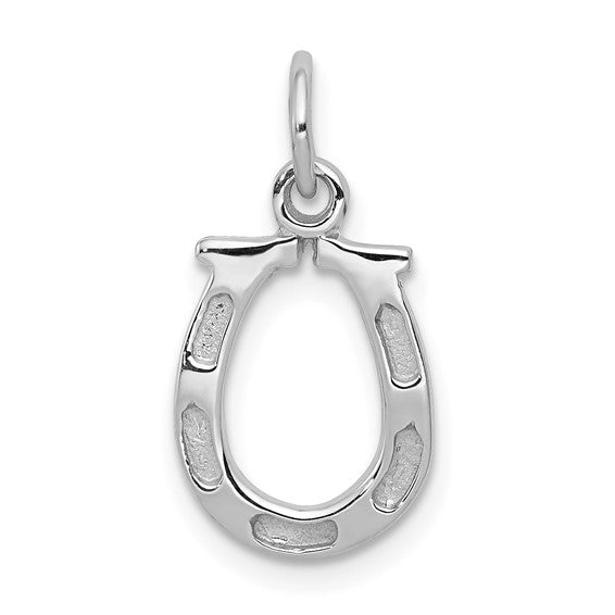 14kt White Gold Solid Polished Horseshoe Charm