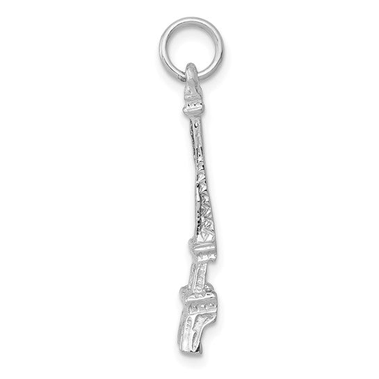14kt White Gold Solid Polished Eiffel Tower Charm