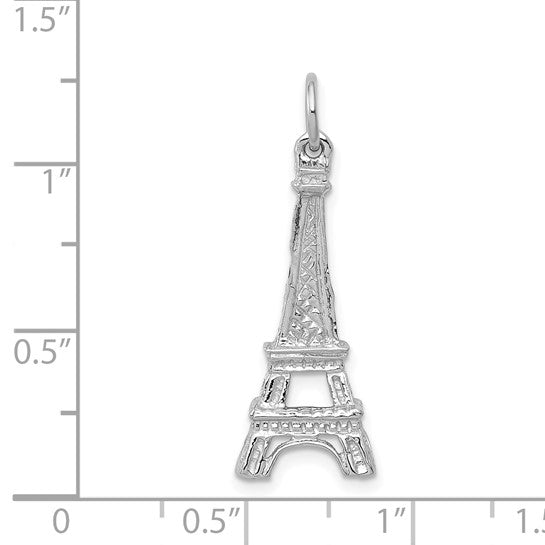 14kt White Gold Solid Polished Eiffel Tower Charm