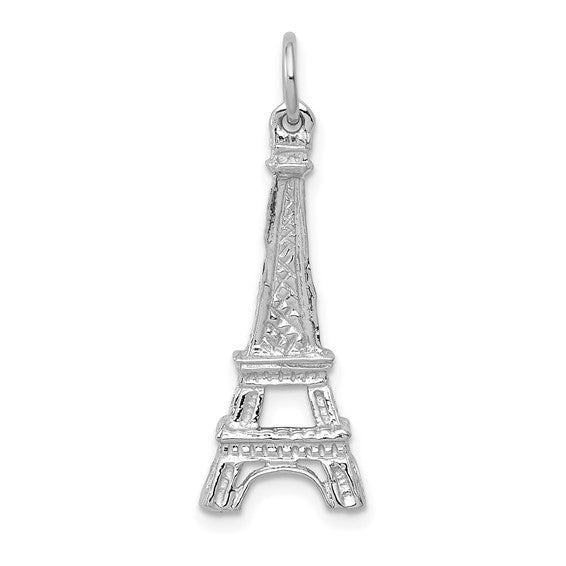 14kt White Gold Solid Polished Eiffel Tower Charm