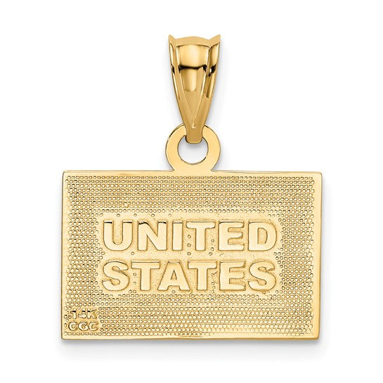14kt Yellow Gold Enameled United States Flag Pendant