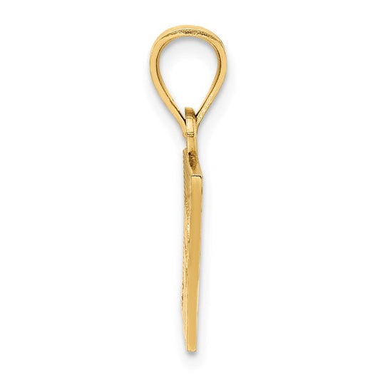 14kt Yellow Gold Solid Enameled Puerto Rico Flag Pendant