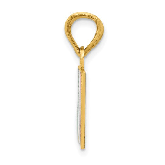 14kt Yellow Gold Solid Enameled Italy Flag Pendant