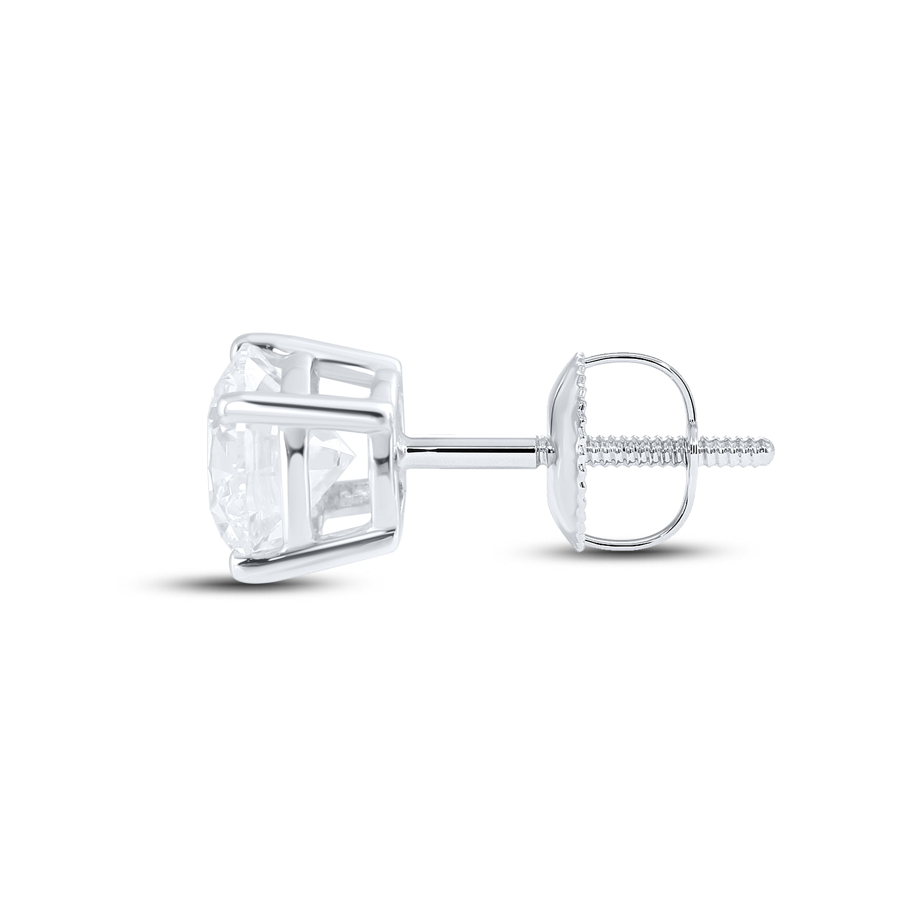 14KT WHITE GOLD 2.02 CTW LAB DIAMOND ROUND EARRINGS