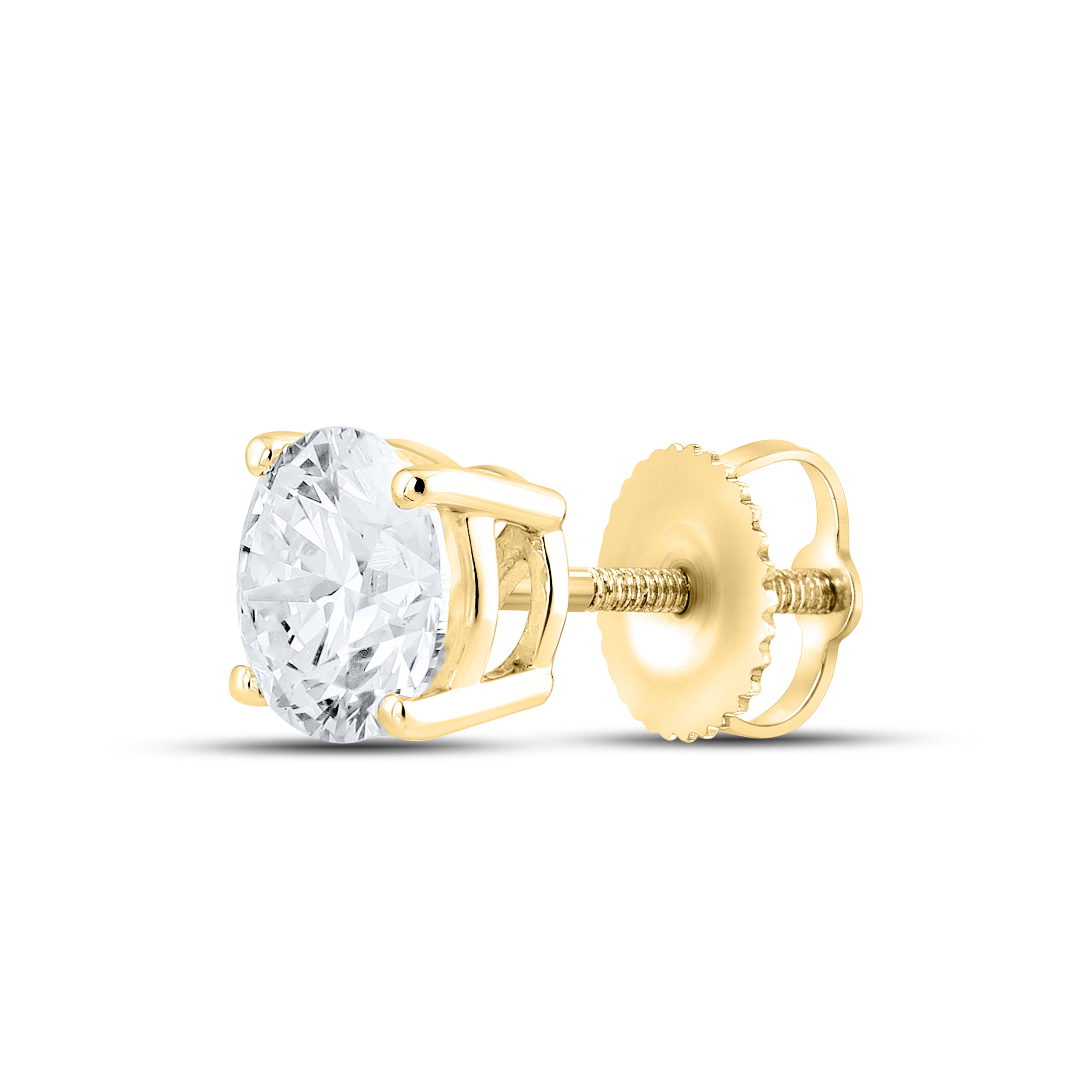 14KT YELLOW GOLD 2.02 CTW LAB DIAMOND ROUND EARRINGS
