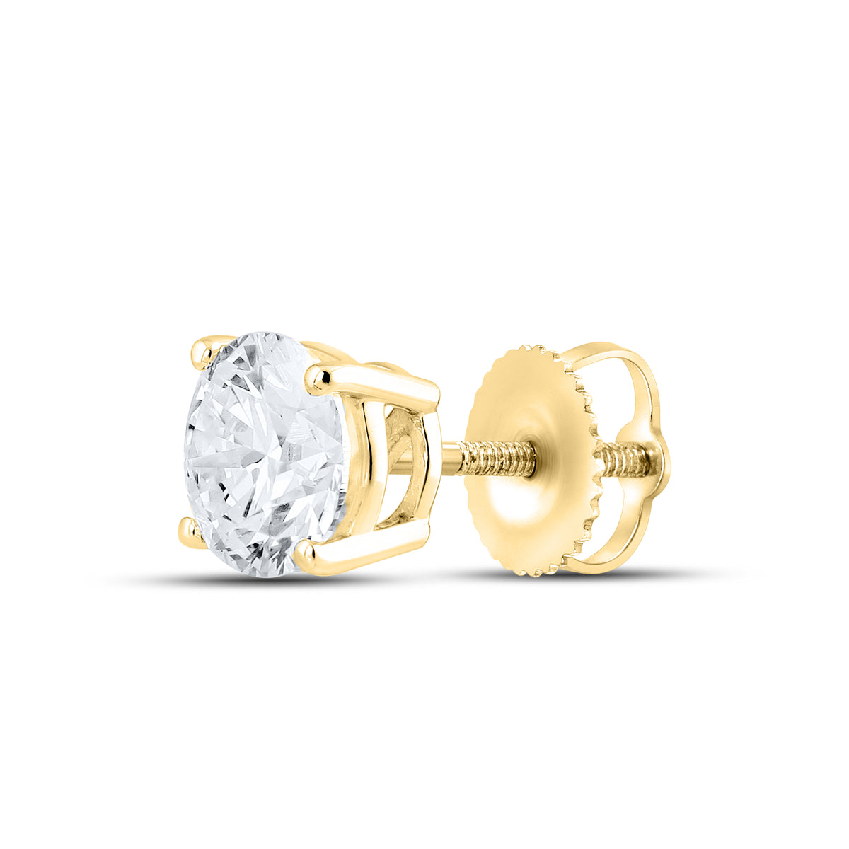14KT YELLOW GOLD 2.02 CTW LAB DIAMOND ROUND EARRINGS