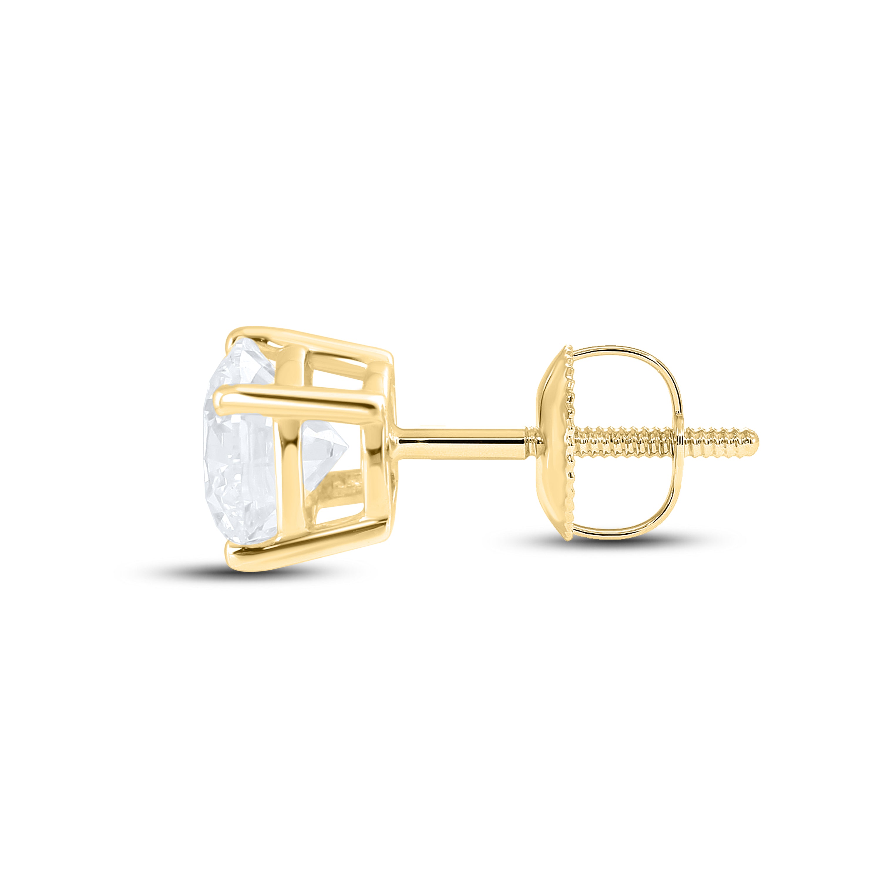 14KT YELLOW GOLD 2.02 CTW LAB DIAMOND ROUND EARRINGS