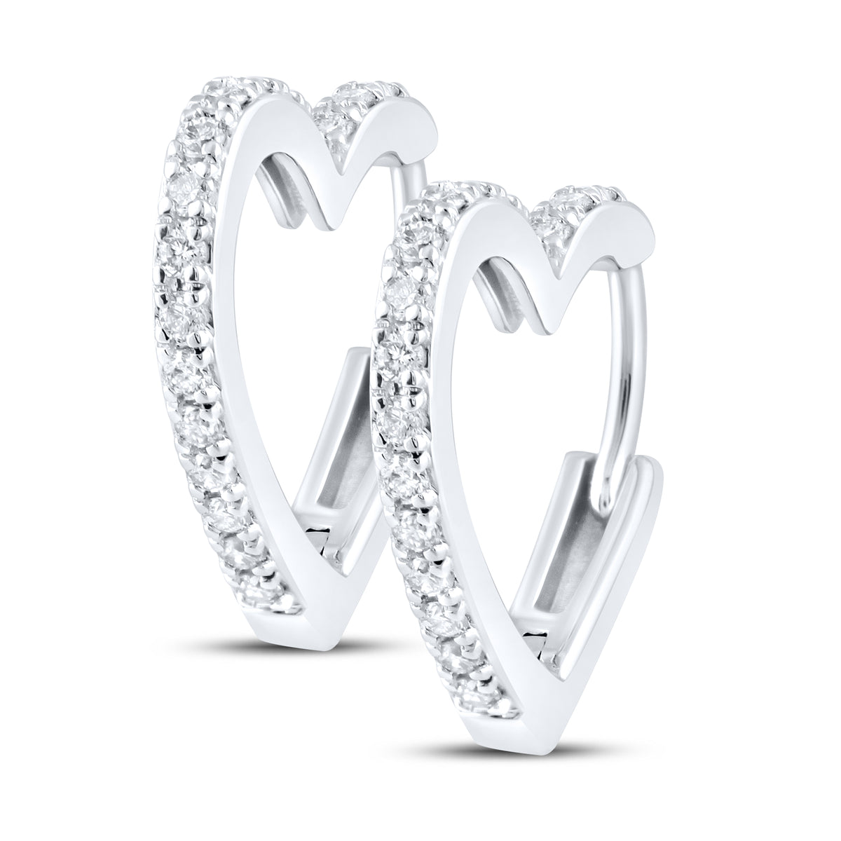 14K WHITE GOLD 0.33 CTW LAB DIAMOND HOOPS EARRING