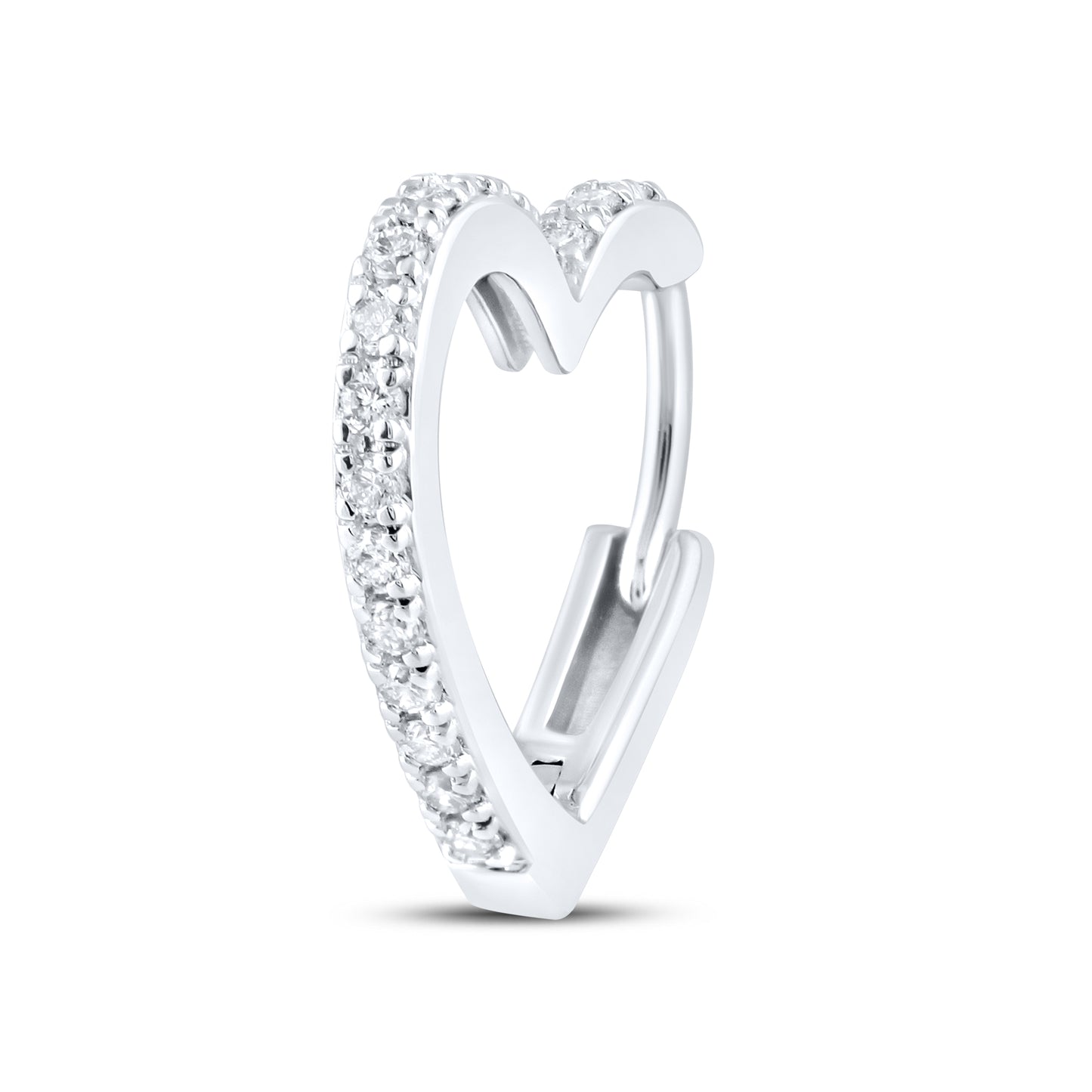 14K WHITE GOLD 0.33 CTW LAB DIAMOND HOOPS EARRING