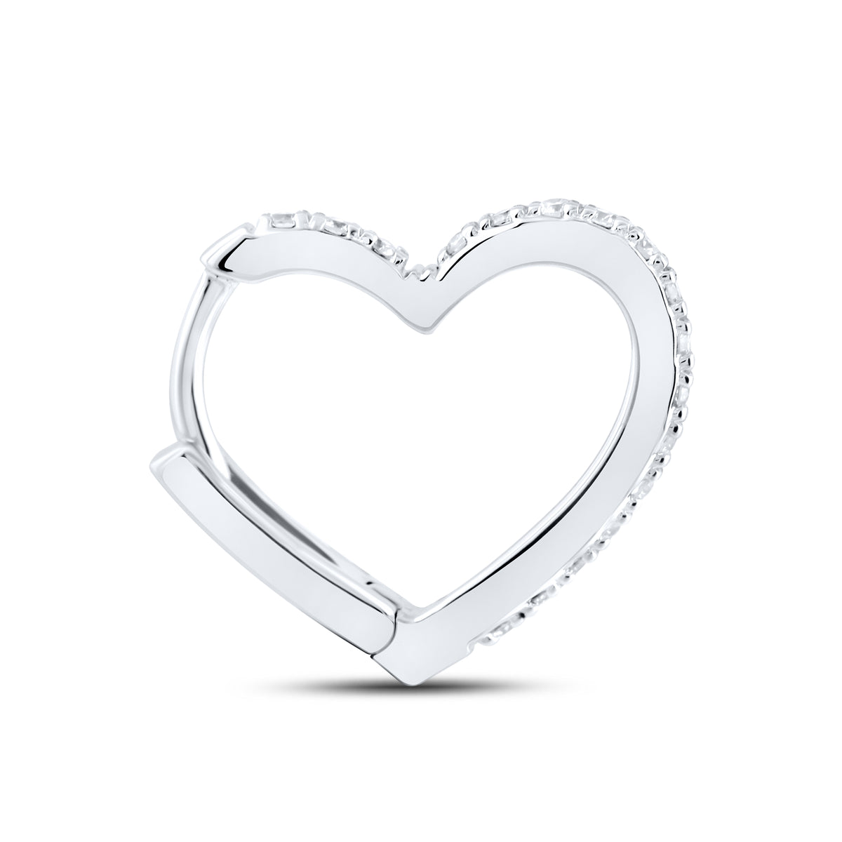 14K WHITE GOLD 0.33 CTW LAB DIAMOND HOOPS EARRING