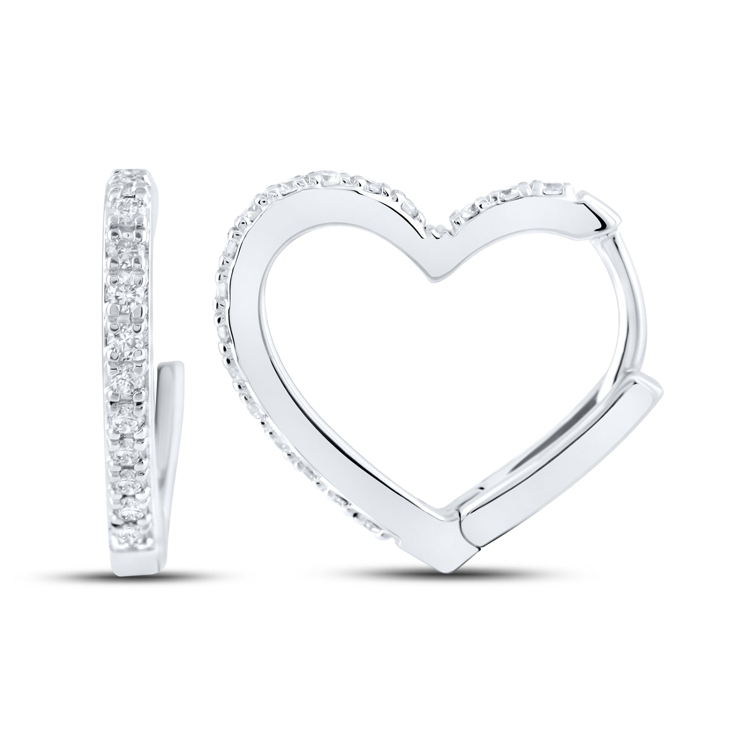 14K WHITE GOLD 0.33 CTW LAB DIAMOND HOOPS EARRING