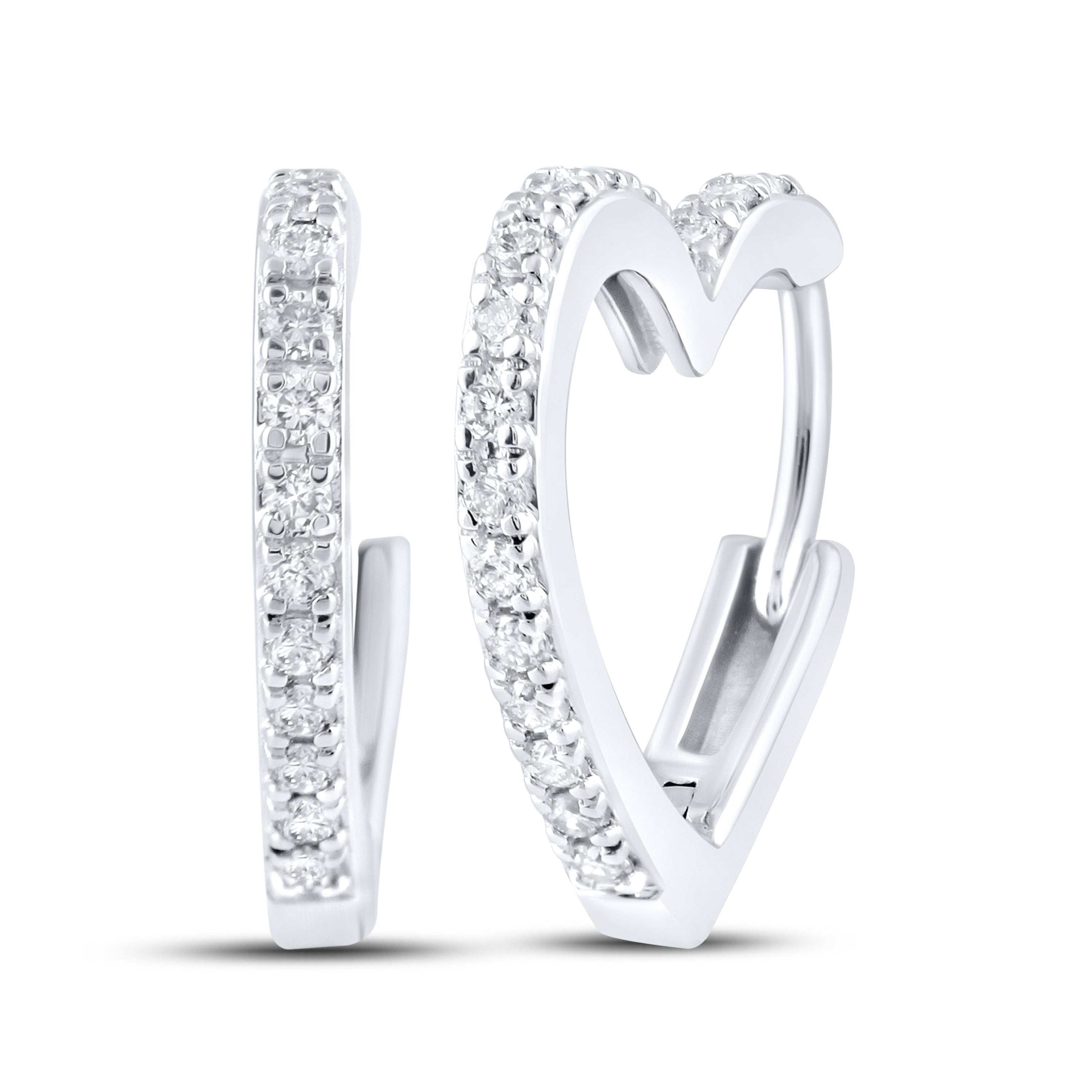 14K WHITE GOLD 0.33 CTW LAB DIAMOND HOOPS EARRING