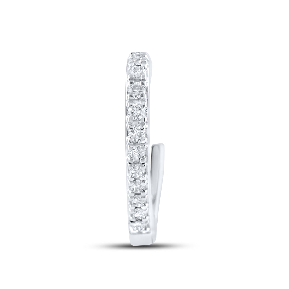 14K WHITE GOLD 0.33 CTW LAB DIAMOND HOOPS EARRING