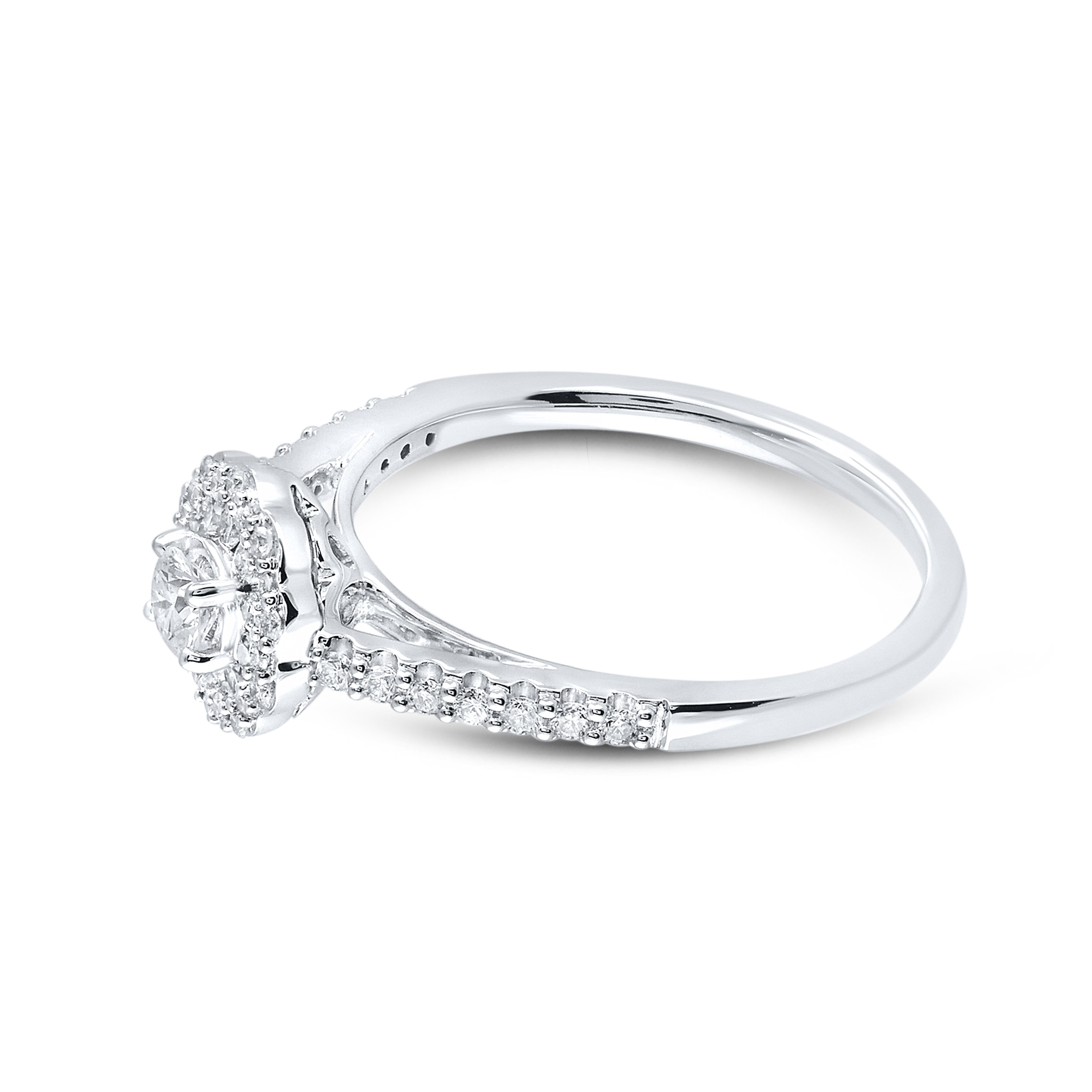 14k white gold 0.50 CTW Diamond Bridal ring