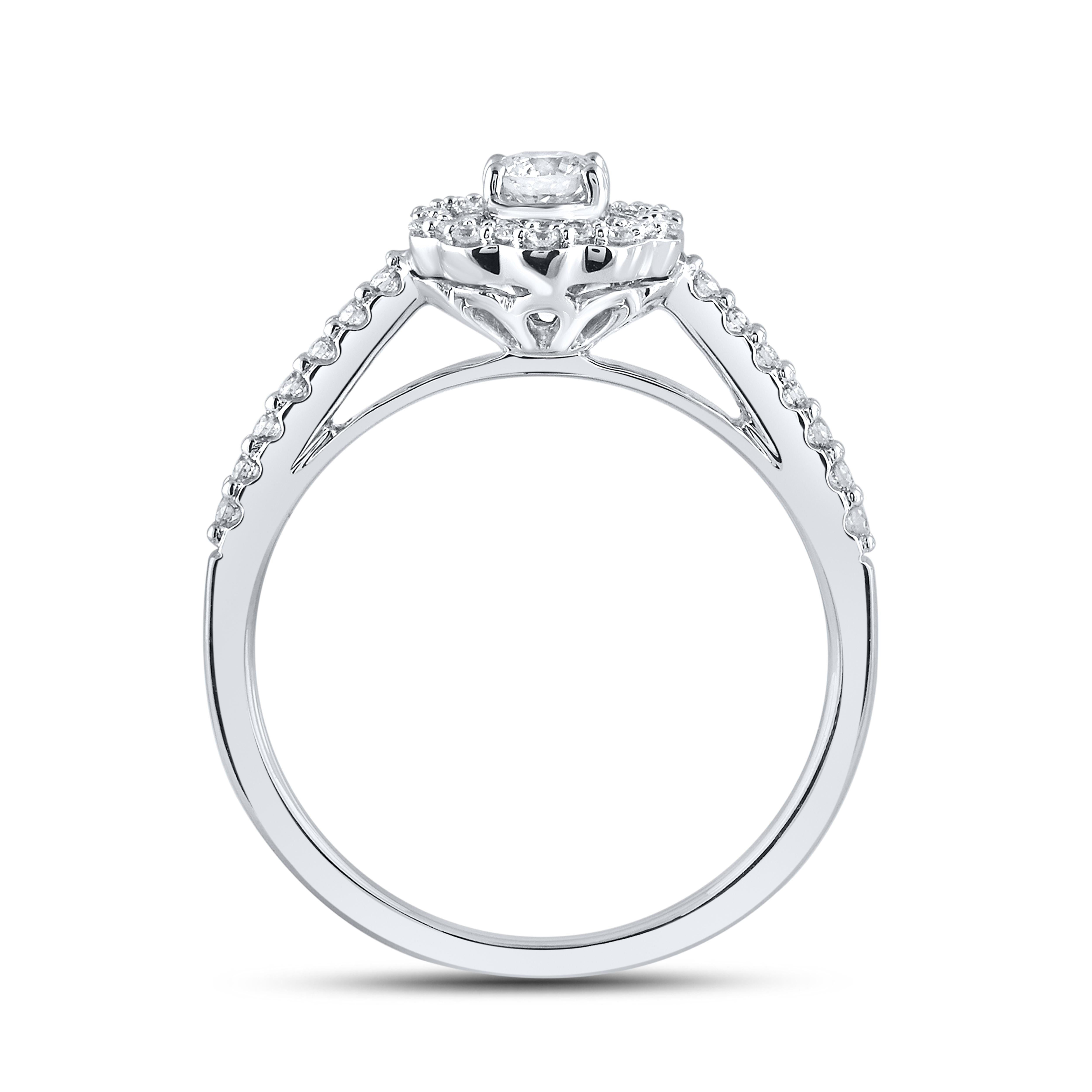 14k white gold 0.50 CTW Diamond Bridal ring